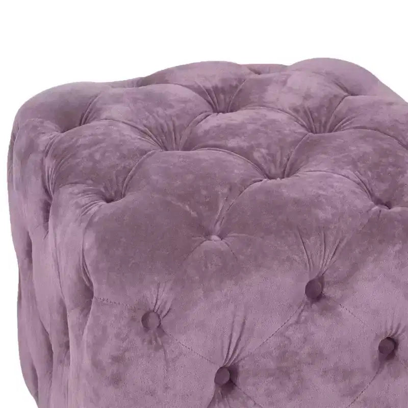 MAYEERTY Ottoman rembourré en velours, petite table d'appoint, tabouret de maquillage, salon, chambre, entrée, rose