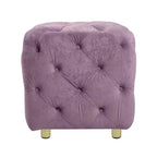 MAYEERTY Ottoman rembourré en velours, petite table d'appoint, tabouret de maquillage, salon, chambre, entrée, rose