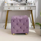 MAYEERTY Ottoman rembourré en velours, petite table d'appoint, tabouret de maquillage, salon, chambre, entrée, rose