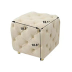MAYEERTY Ottoman rembourré en velours, petite table d'appoint, tabouret de maquillage, salon, chambre, entrée, rose