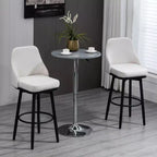 Lot de 2 tabourets de bar à hauteur de bar, chaises de cuisine modernes pivotantes à 360 degrés avec pieds en acier et repose-pieds, tabourets de bar rembourrés hauteur d'assise 75 cm