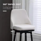 Lot de 2 tabourets de bar à hauteur de bar, chaises de cuisine modernes pivotantes à 360 degrés avec pieds en acier et repose-pieds, tabourets de bar rembourrés hauteur d'assise 75 cm