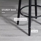 Lot de 2 tabourets de bar à hauteur de bar, chaises de cuisine modernes pivotantes à 360 degrés avec pieds en acier et repose-pieds, tabourets de bar rembourrés hauteur d'assise 75 cm