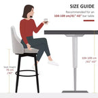Lot de 2 tabourets de bar à hauteur de bar, chaises de cuisine modernes pivotantes à 360 degrés avec pieds en acier et repose-pieds, tabourets de bar rembourrés hauteur d'assise 75 cm