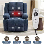 Fauteuil inclinable électrique surdimensionné pour personnes âgées, inclinable à 135°, avec fonction de levage, massage et chaleur, 2 porte-gobelets