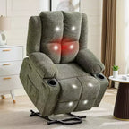 Fauteuil inclinable électrique surdimensionné pour personnes âgées, inclinable à 135°, avec fonction de levage, massage et chaleur, 2 porte-gobelets
