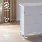 Meuble TV commode longue de 70 pouces pour téléviseurs de 65, 75, 80 pouces, grande commode de 13 tiroirs en tissu, grand meuble TV pour chambre à coucher