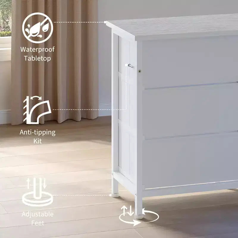 Meuble TV commode longue de 70 pouces pour téléviseurs de 65, 75, 80 pouces, grande commode de 13 tiroirs en tissu, grand meuble TV pour chambre à coucher