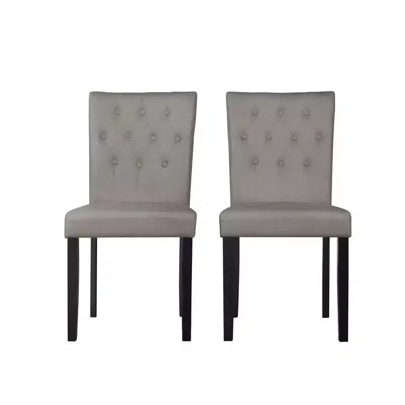 ChaletPosh Chaise de salle à manger noire en bois avec housse en lin
