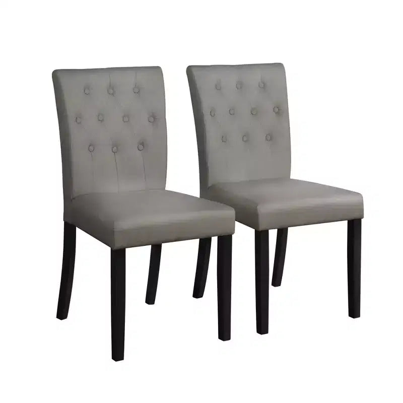 ChaletPosh Chaise de salle à manger noire en bois avec housse en lin