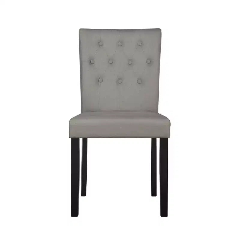 ChaletPosh Chaise de salle à manger noire en bois avec housse en lin