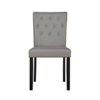 ChaletPosh Chaise de salle à manger noire en bois avec housse en lin