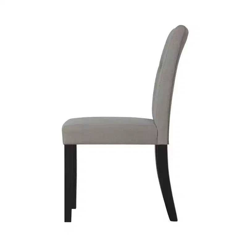 ChaletPosh Chaise de salle à manger noire en bois avec housse en lin