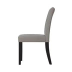 ChaletPosh Chaise de salle à manger noire en bois avec housse en lin