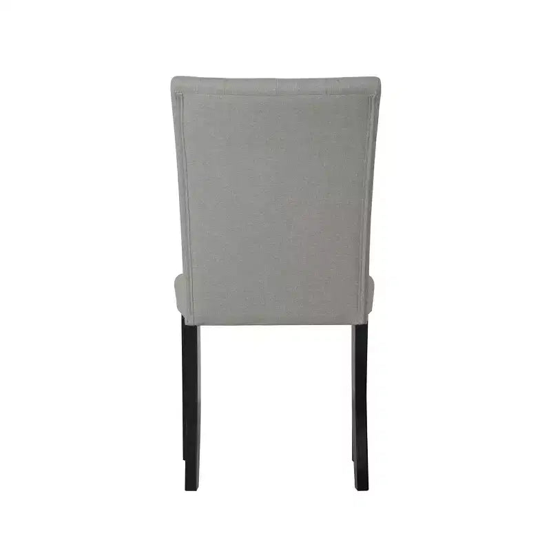 ChaletPosh Chaise de salle à manger noire en bois avec housse en lin