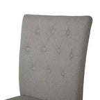 ChaletPosh Chaise de salle à manger noire en bois avec housse en lin