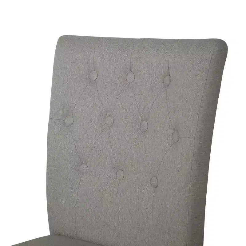 ChaletPosh Chaise de salle à manger noire en bois avec housse en lin