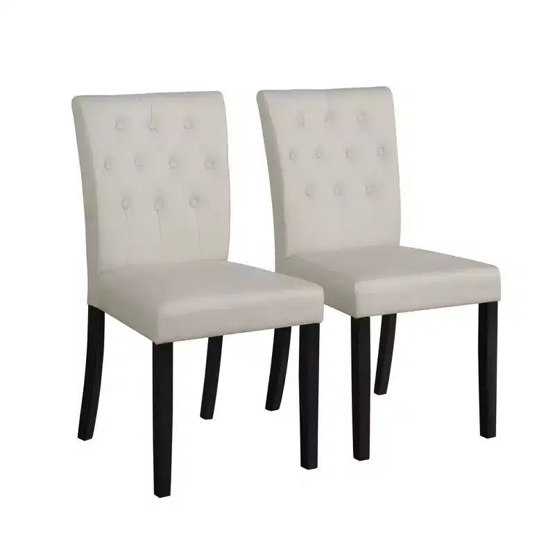 ChaletPosh Chaise de salle à manger noire en bois avec housse en lin