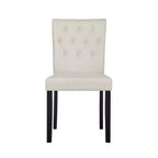 ChaletPosh Chaise de salle à manger noire en bois avec housse en lin