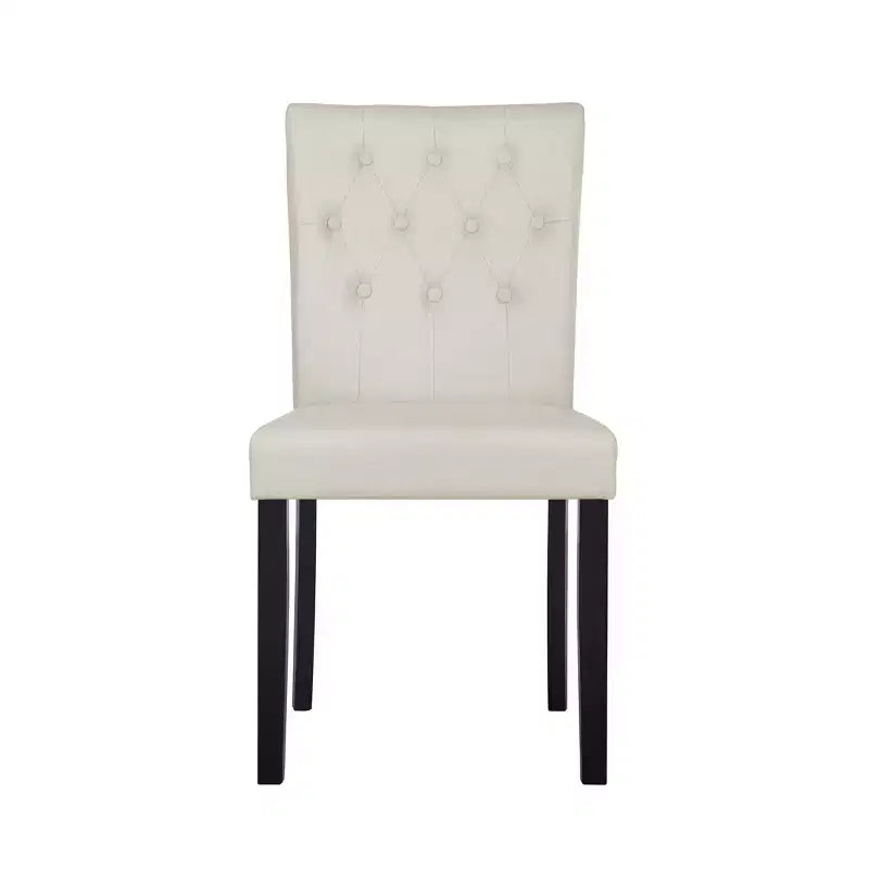 ChaletPosh Chaise de salle à manger noire en bois avec housse en lin