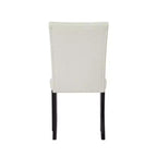 ChaletPosh Chaise de salle à manger noire en bois avec housse en lin