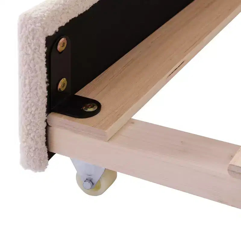 Lit de repos capitonné en polaire pelucheuse Luxystar, taille double, avec lumière LED et lit gigogne