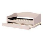 Lit de repos capitonné en polaire pelucheuse Luxystar, taille double, avec lumière LED et lit gigogne