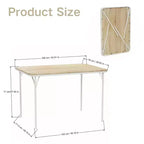 Table pliante FurnitureR de 42,9 po avec plateau en bois MDF et pieds métalliques robustes, bureau pliable peu encombrant pour les repas, l'étude, les petits appartements et l'extérieur