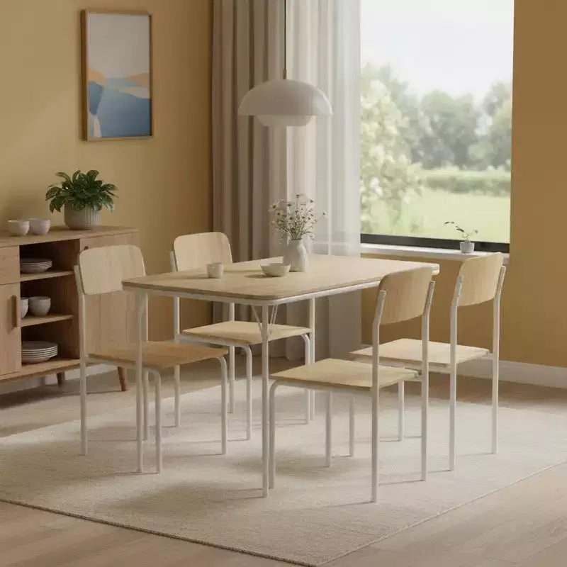 Table pliante FurnitureR de 42,9 po avec plateau en bois MDF et pieds métalliques robustes, bureau pliable peu encombrant pour les repas, l'étude, les petits appartements et l'extérieur