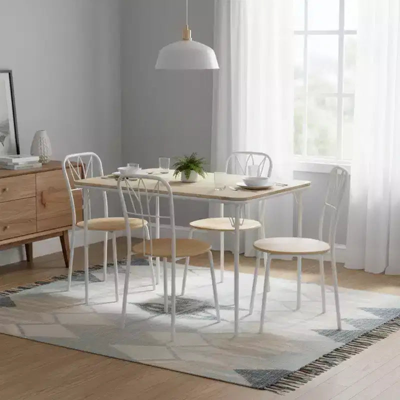 Table pliante FurnitureR de 42,9 po avec plateau en bois MDF et pieds métalliques robustes, bureau pliable peu encombrant pour les repas, l'étude, les petits appartements et l'extérieur