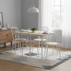 Table pliante FurnitureR de 42,9 po avec plateau en bois MDF et pieds métalliques robustes, bureau pliable peu encombrant pour les repas, l'étude, les petits appartements et l'extérieur