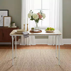 Table pliante FurnitureR de 42,9 po avec plateau en bois MDF et pieds métalliques robustes, bureau pliable peu encombrant pour les repas, l'étude, les petits appartements et l'extérieur