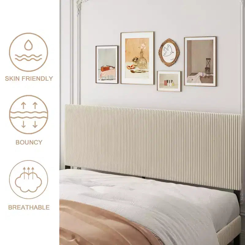 Lit moderne rembourré Olli GDFStudio avec tête de lit