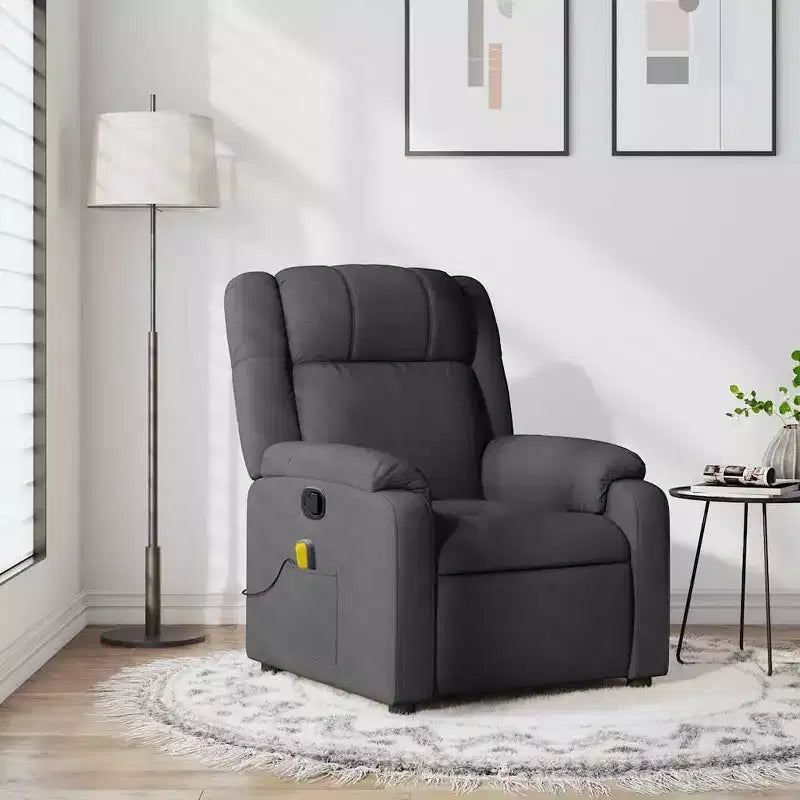 vidaXL Fauteuil inclinable de massage – Dossier inclinable manuel gris clair