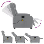 vidaXL Fauteuil inclinable de massage – Dossier inclinable manuel gris clair