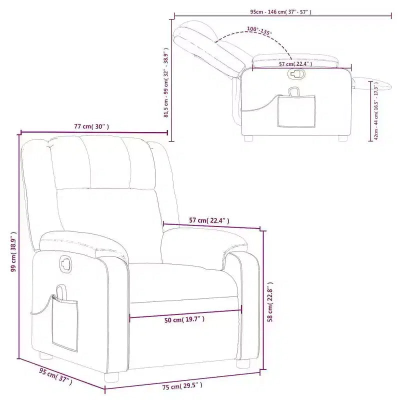 vidaXL Fauteuil inclinable de massage – Dossier inclinable manuel gris clair