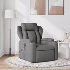 vidaXL Fauteuil inclinable de massage en tissu gris foncé
