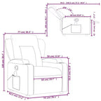 vidaXL Fauteuil inclinable de massage en tissu gris foncé