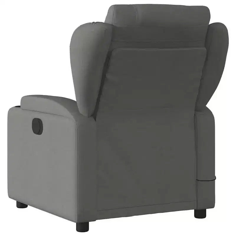 vidaXL Fauteuil inclinable de massage en tissu gris foncé