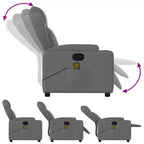 vidaXL Fauteuil inclinable de massage en tissu gris foncé