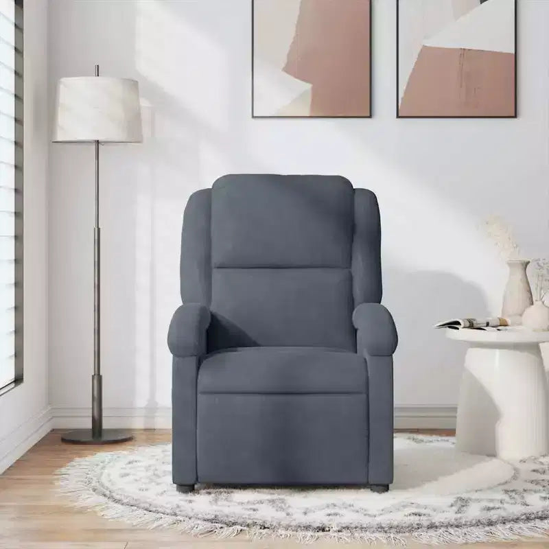vidaXL Fauteuil inclinable de massage Chaise de cinéma maison Wingback en velours
