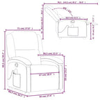 vidaXL Fauteuil inclinable de massage Chaise de cinéma maison Wingback en velours