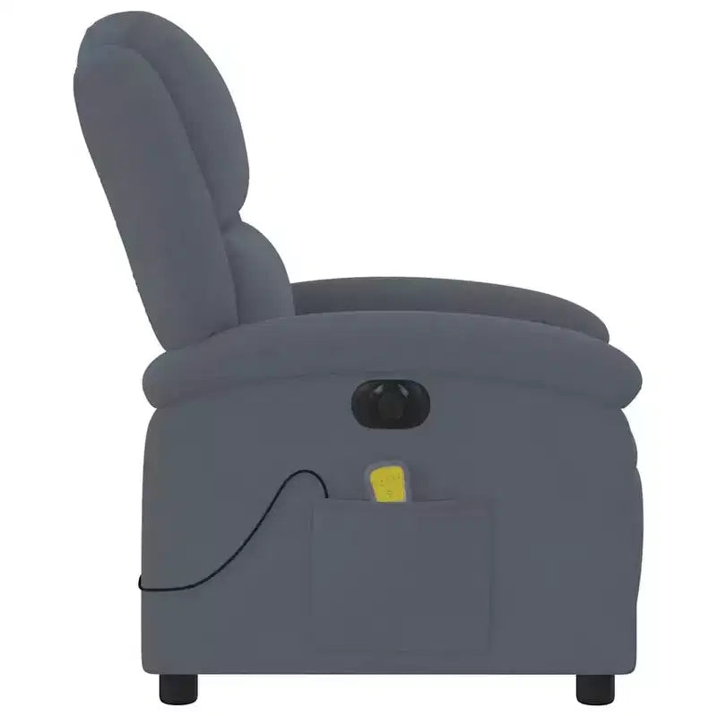 vidaXL Fauteuil inclinable de massage Chaise de cinéma maison Wingback en velours