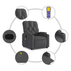 vidaXL Fauteuil inclinable de massage Chaise de cinéma maison Wingback en velours