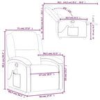 vidaXL Fauteuil inclinable de massage Chaise de cinéma maison Wingback en velours