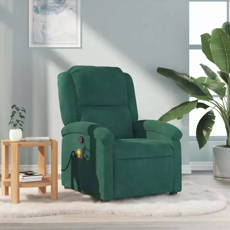 vidaXL Fauteuil inclinable de massage Chaise de cinéma maison Wingback en velours