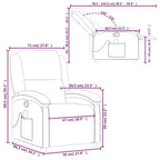 vidaXL Fauteuil inclinable de massage Chaise de cinéma maison Wingback en velours