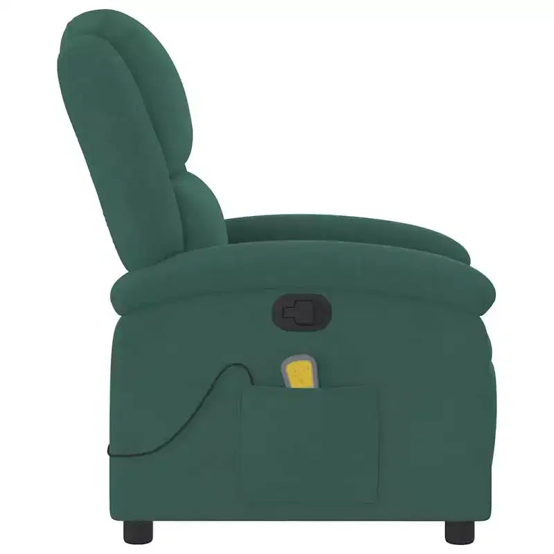 vidaXL Fauteuil inclinable de massage Chaise de cinéma maison Wingback en velours