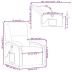 vidaXL Fauteuil inclinable de massage Chaise de cinéma maison Wingback en velours