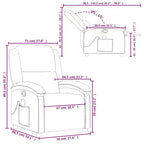 vidaXL Fauteuil inclinable de massage Chaise de cinéma maison Wingback en velours